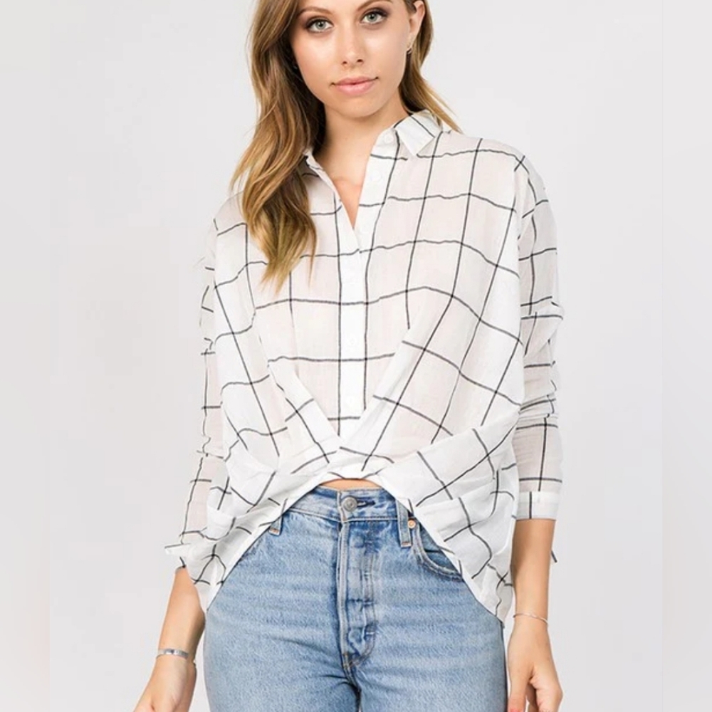 Twist Front Collared Top